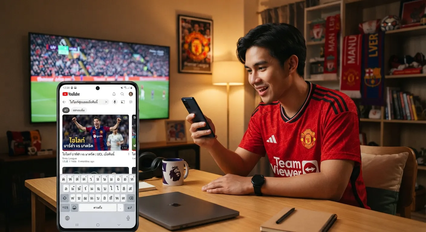 วิธีติดตาม ไฮ ไล ท์ ฟุตบอล เมื่อ คืน นี้ youtube